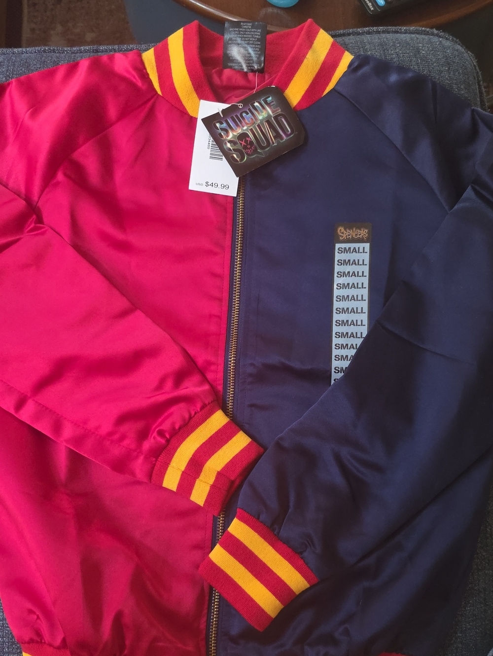 Suicide Squad Two-Tone Red & Navy Bomber Jacket